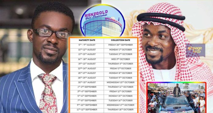Payment rationing: Menzgold releases the payment schedule for investors whose principal have matured