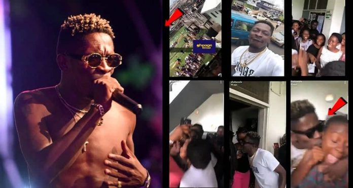 Shatta Wale visits girls dorms in KNUST