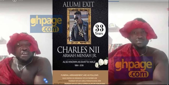 Burial service held for Shatta Wale on social media after Sarkodie's advice