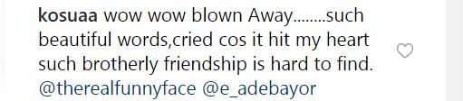 Funny Face sends heartwarming birthday message to Adebayor