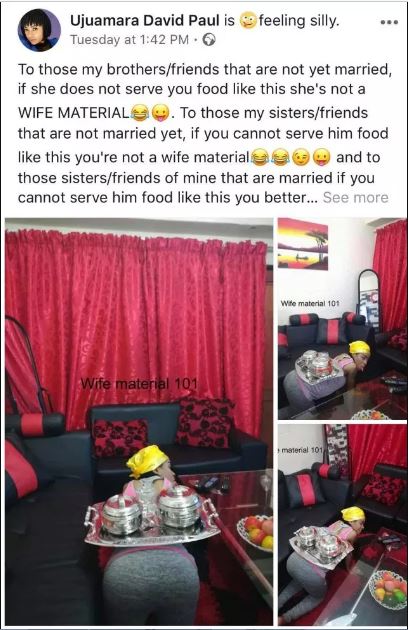 Lady reveals she serves her husband food by crawling, advises ladies to do same