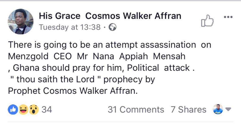 Nana Appiah Mensah to be assassinated 
