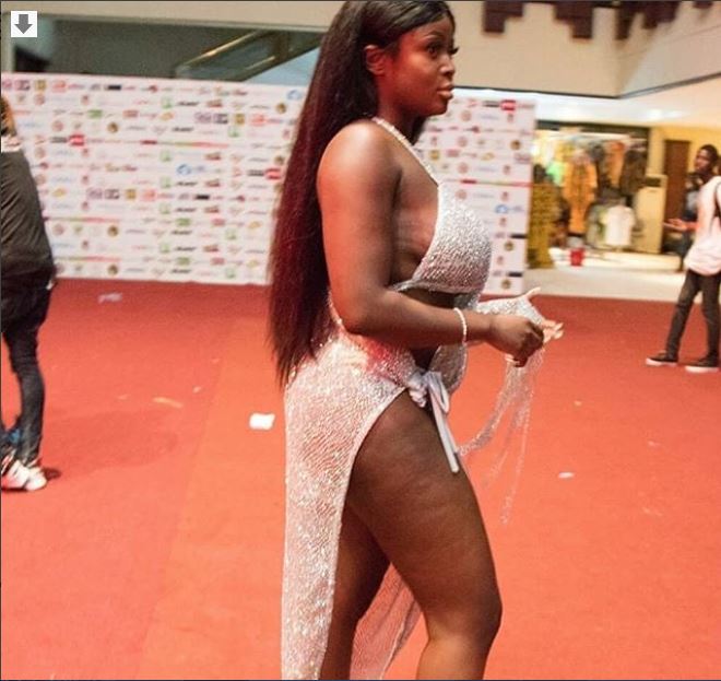 AFRIMA 2018: Nina Richie half-nak£d dress causes confusion on red-carpet