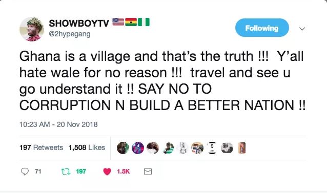 Showboy reacts on Shatta Wale's "Ghana is a Village" comment