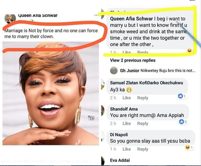 Guy proposes to marry Afia Schwar but with some conditions