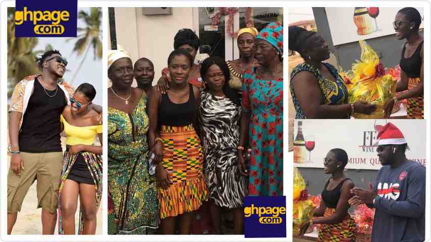Power couple Medikal and Fella Makafui,  blessed the lives of  widows on Christmas day