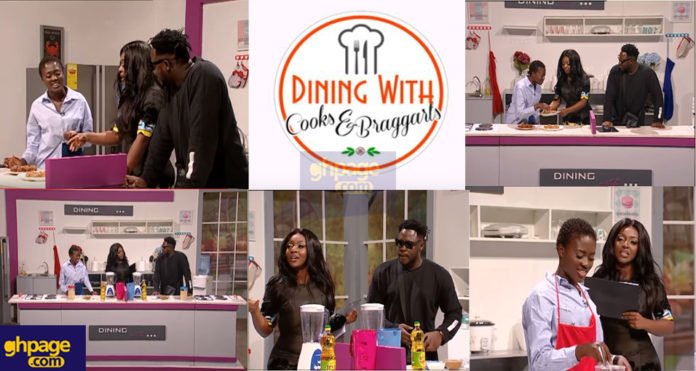 Fella Makafui and Medikal show off their cooking skills on Yvonne Okoro's Dining with Cooks & Braggarts