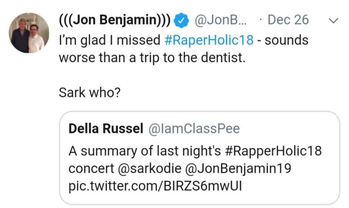 Jon Benjamin's tweet 