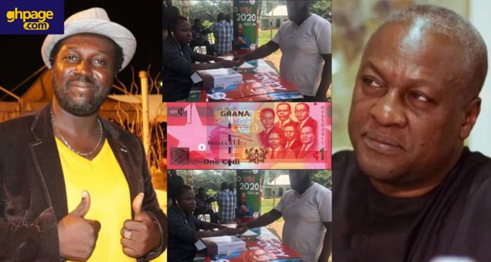 Kumawood actor Michael Afrane donates GH¢1 towards John Mahama’s comeback