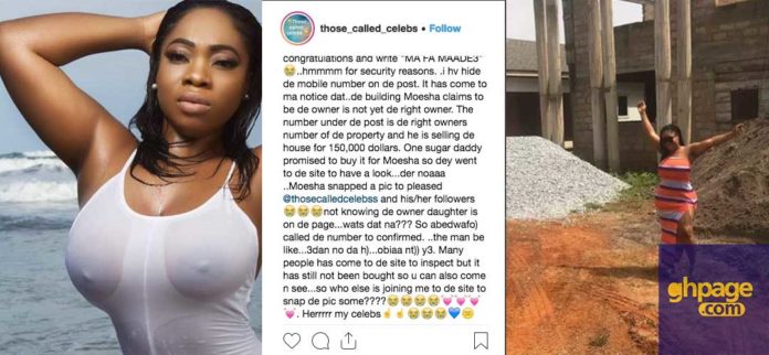 Moesha exposed over the uncompleted building she is flaunting