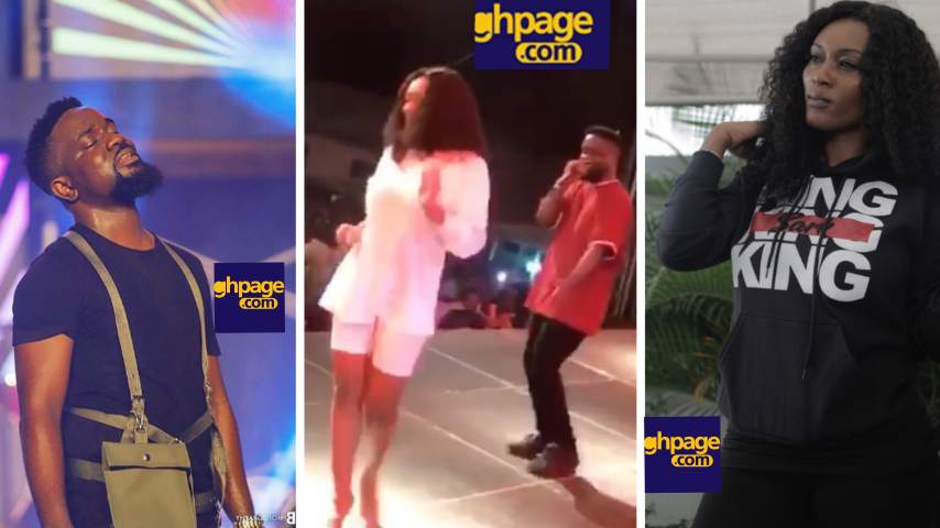 The lovely moment Tracy joined Sarkodie on stage during the performance of his song ‘can’t let you go’
