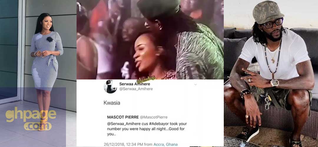 Serwaa Amihere replies fan who teased her for exchanging contacts with Adebayor