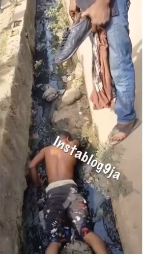 Worker forced to lie down in a gutter as a punishment for stealing his boss wife’s phone