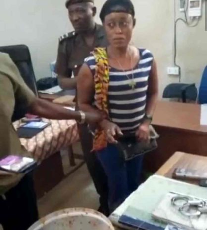 Gifty Addo being arrested in Kumasi Central Prisons 