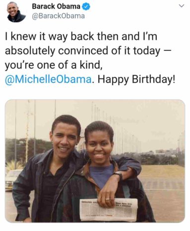 Barack Obama celebrates wife birthday 