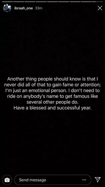 Ibrah One finally gives his New Year message to Menzgold customers as promised