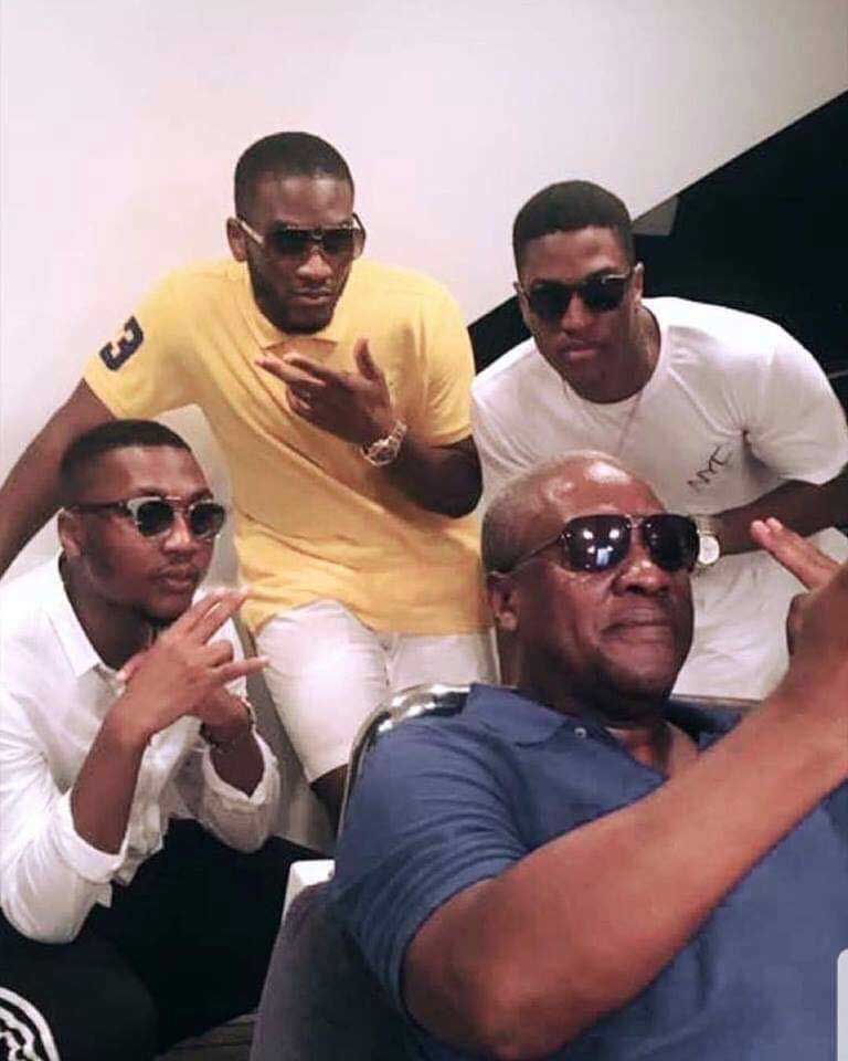 Former president John Dramani Mahama and his sons