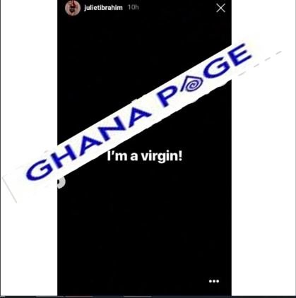 "I’m a virgin" - Juliet Ibrahim makes the funniest claim ever since Adam and Eve was created