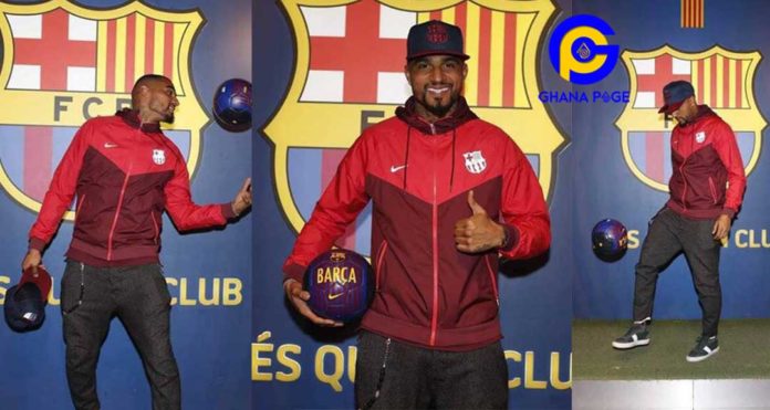 All the photos you missed when Kevin Prince Boateng was signed to Barcelona FC