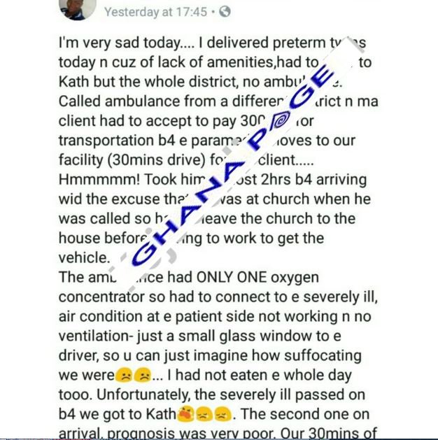 Preterm twins died in hospital because of lack of ambulance and essential amenities in Ghana - Midwife narrates