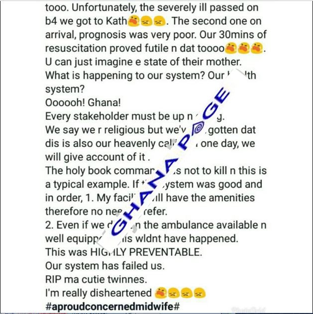 Preterm twins died in hospital because of lack of ambulance and essential amenities in Ghana - Midwife narrates