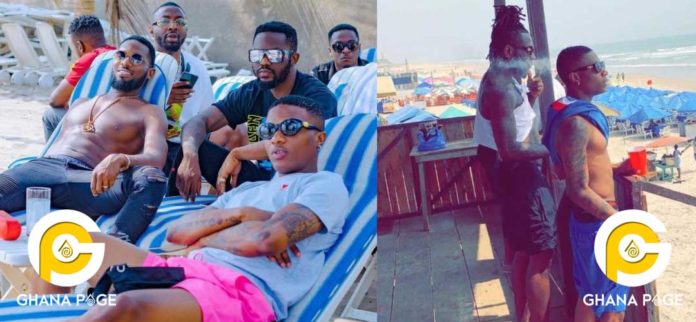 Omar Sterling chills with D’banj and Wizkid in Ghana