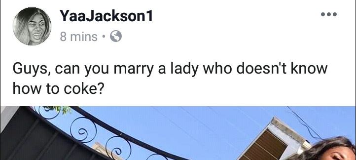 Social media users mock Yaa Jackson for typing 'cook' as "COKE"