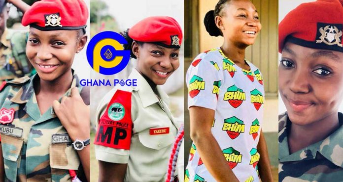 Photos of beautiful female Ghanaian military officer who is also a Bhim Nation fan goes viral [See]