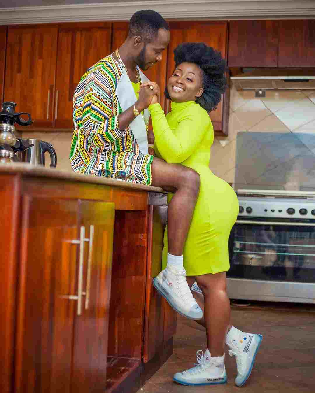 Okyeame Kwame and wife in a photo