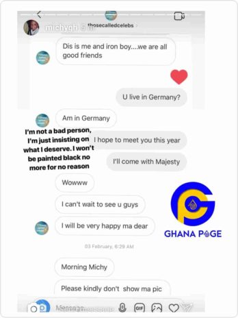 shatta michy leak chat with ThoseCalledCelebs screenshot 