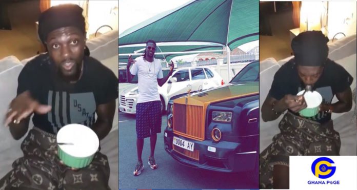 Video of rich Adebayor drinking gari soakings causes stir on social media