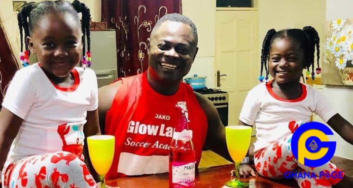Photos: Odartey Lamptey flaunts his beautiful twin daughters - No DNA test needed to be sure