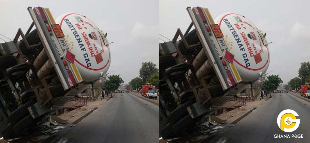 Tanker carrying LPG crashes into building