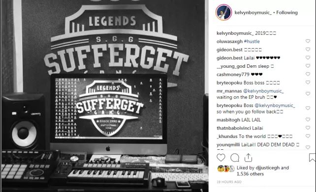Kelvynbwoy set to leave Stonebwoy’s Burniton Music – shows off his own studio