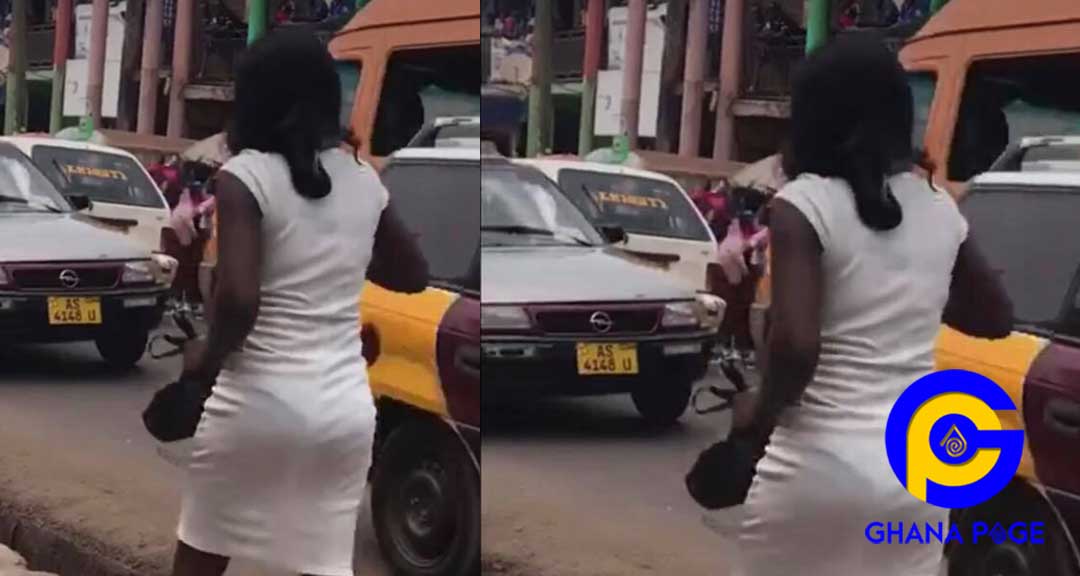 Video: Beautiful young lady runs mad after being dropped from a speeding posh car in Kumasi