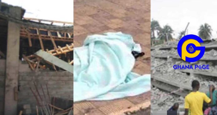 Ashanti Region: Building collapses at Atwima Agogo-Kills 2 years old boy in the process [Photos]