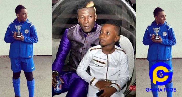 Asamoah Gyan's first son wins first trophy with his football team in UK