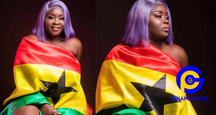 Photos: Patriotic Maame Serwaa rocks Ghana flag to celebrate Independence Day and it’s soo cute