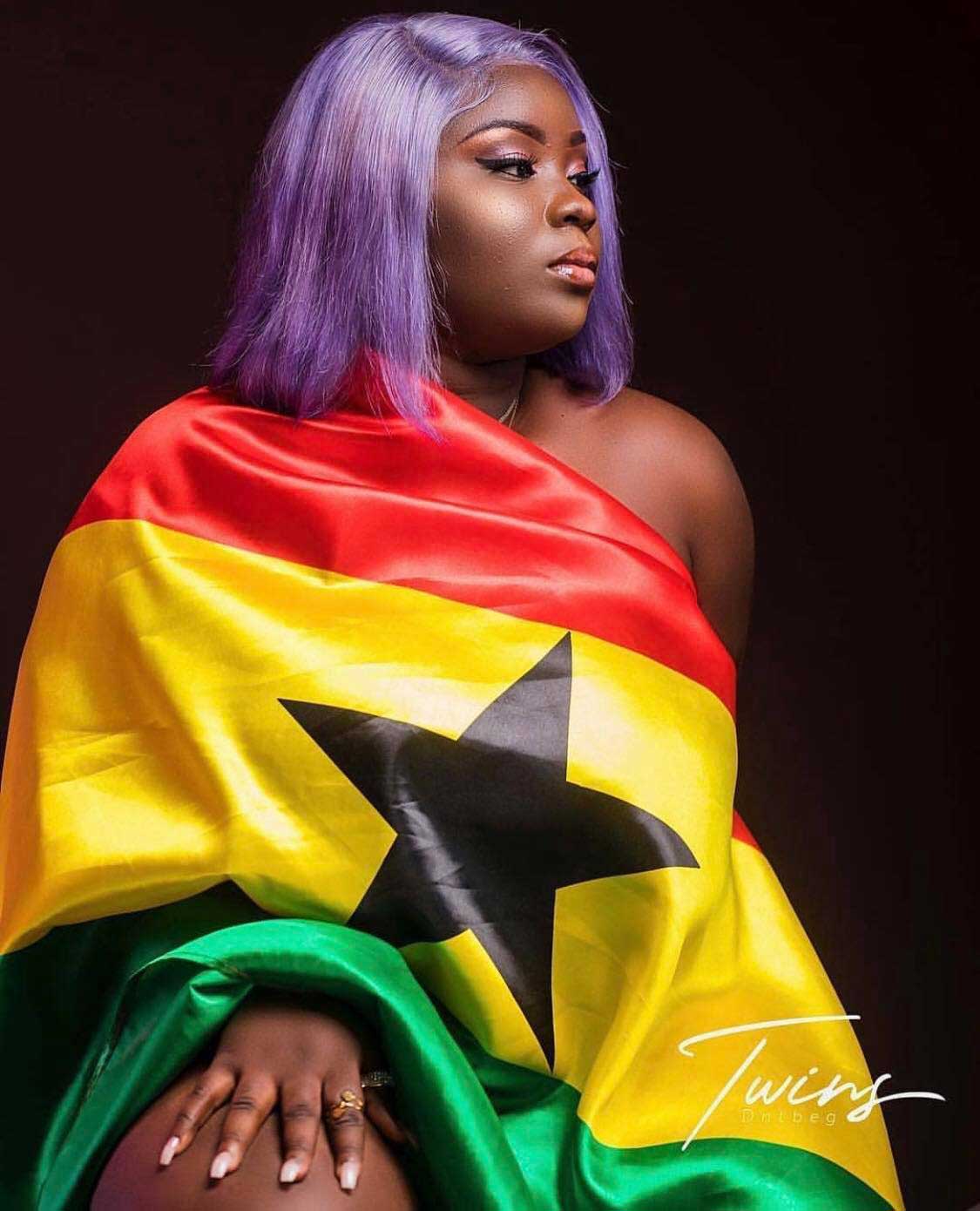 Patriotic Maame Serwaa rocks Ghana flag to celebrate Independence Day Maame Serwaa Ghana flag - Patriotic Maame Serwaa rocks Ghana flag to celebrate Independence Day