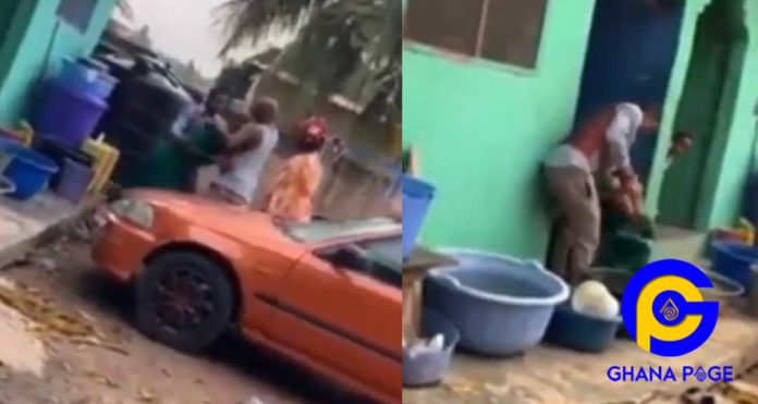 Video:Man beats & drags 3 months pregnant wife on the floor for allegedly destroying his land docs