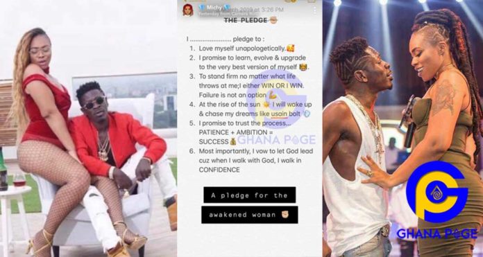 Shatta Michy reacts to Shatta Wale's confession to giving her to men to chop in exchange for money