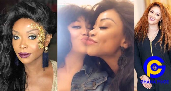 Video of Nadia Buari sharing a passionate kiss with singer Stephanie Benson goes viral [Watch]