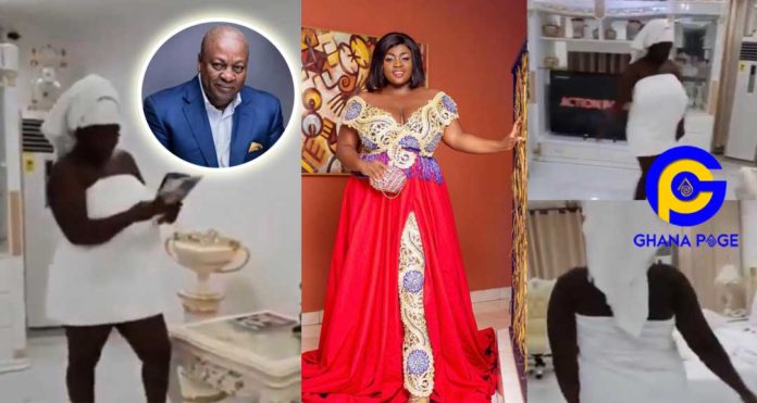 Video: Tracey Boakye displays the magnificent bedroom of the house allegedly bought for her by JM