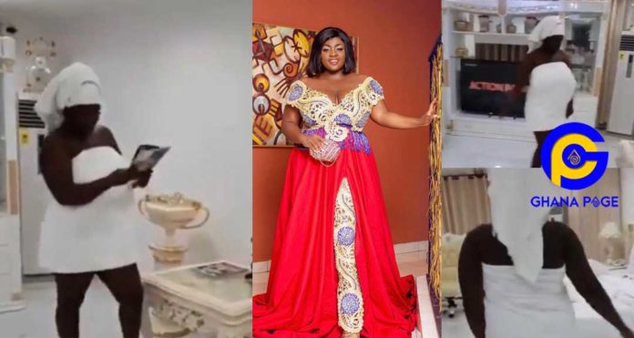 Video: Tracey Boakye displays the magnificent bedroom of the house allegedly bought for her by JM