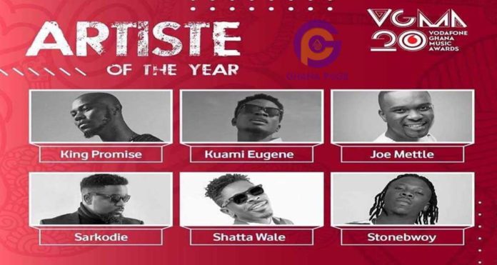 Who takes the crown? Here is the lists of artists battling for Artist of the Year at VGMA 2019