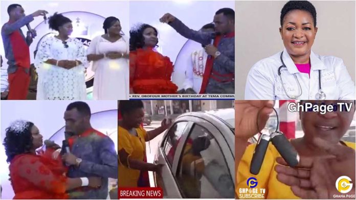 Rev Obofour gifts cars to Christiana Awuni,Akyere Bruwaa and gold to mother