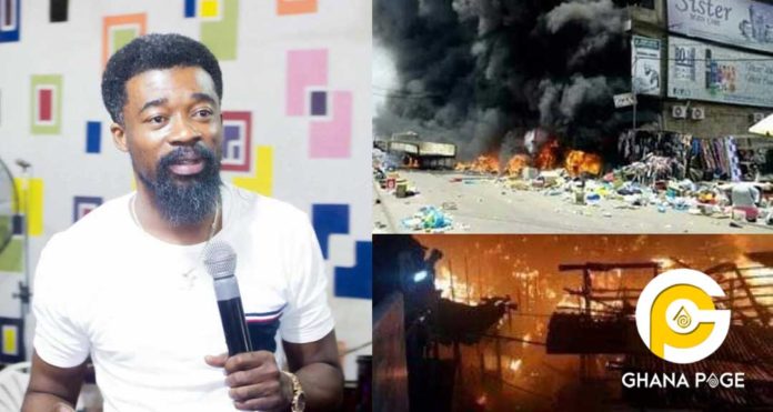 Video of Eagle Prophet prophesying Friday's Kumasi Central Market’s fire outbreak 2 months ago surfaces