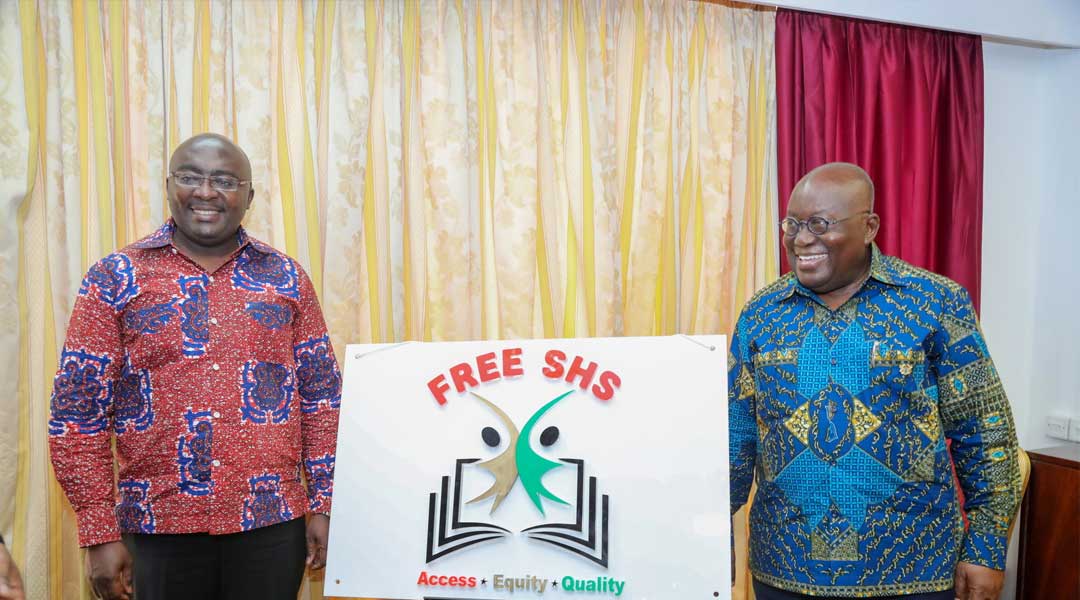 Bawumia and Nana Addo introducing the FREE SHS