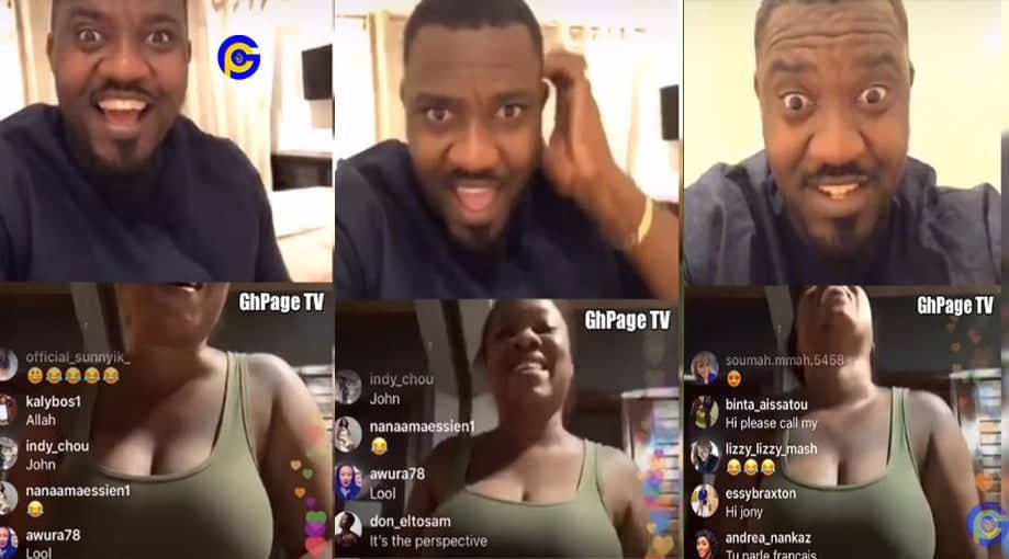 John Dumelo on insta-live with Moesha, talks about her breast