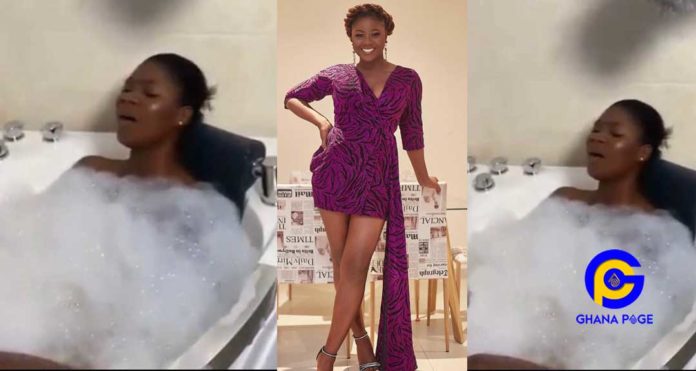Wild bedroom video of actress, Salma Mumin touching her Tonga inside her Jacuzzi pops up [Watch]